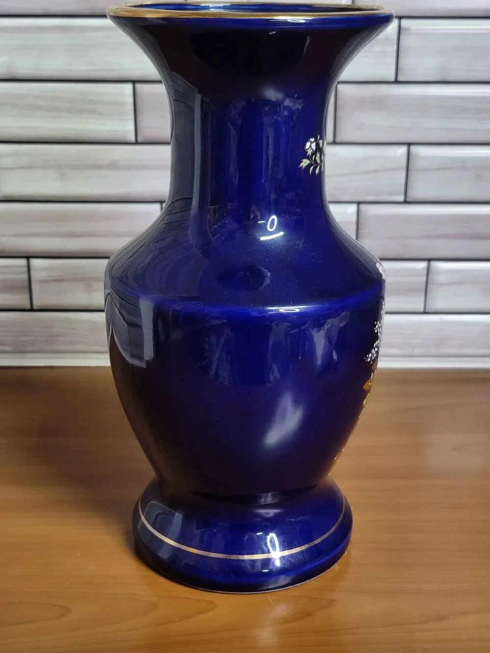 Japanese Cobalt Blue Peacock Vase